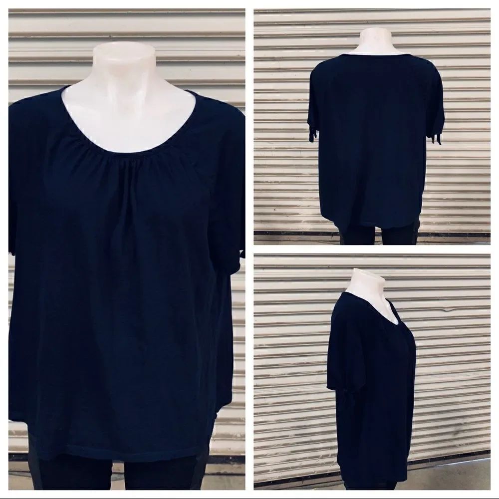 Talbots black short sleeve top 100% pima cotton